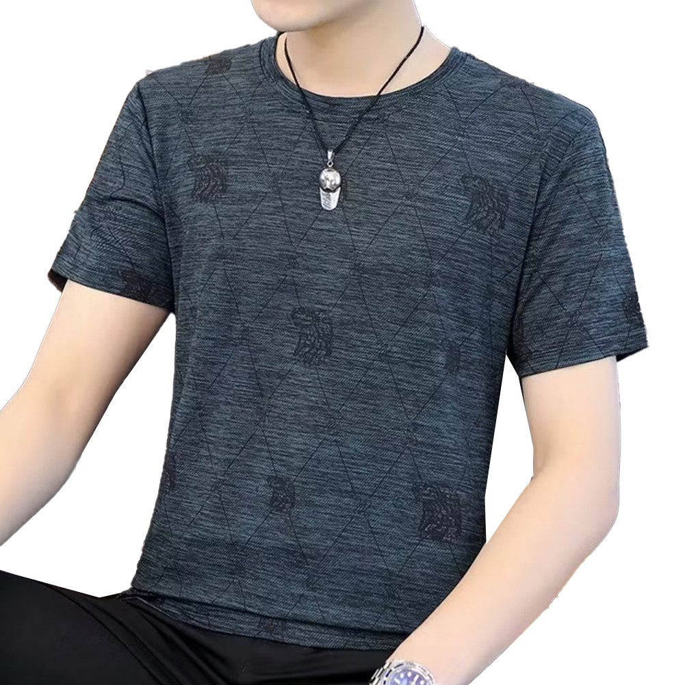 Fashionable Men's Short Sleeve Tops Featuring Plaid Print and Round Neck - Picture 12 of 14
