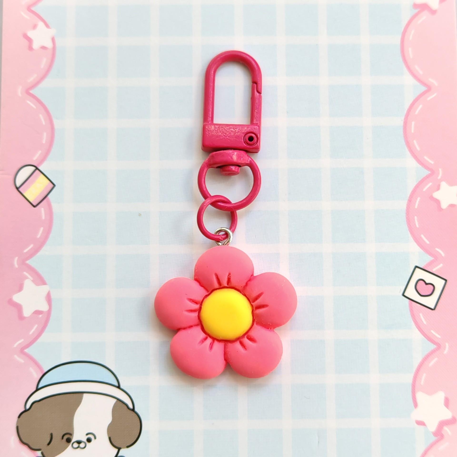 Cute Fivepetaled Flower Resin Keychain for Easy Carry and Bag Decoration - Picture 18 of 18