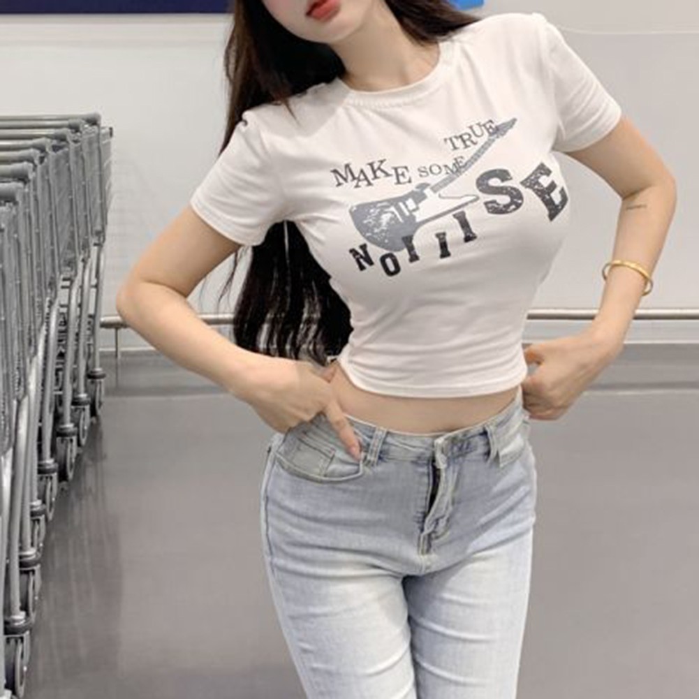 Classic Retro Gyaru Women Short Sleeve T Shirt Slim Fit for All Occasions - Picture 13 of 24