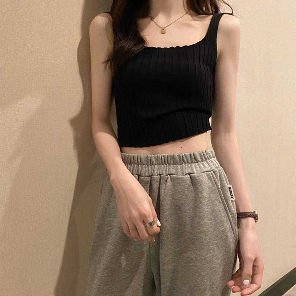2025 Womens Casual Short Camisole with Fun Curled Navel Baring for Relaxed Days - Picture 31 of 40