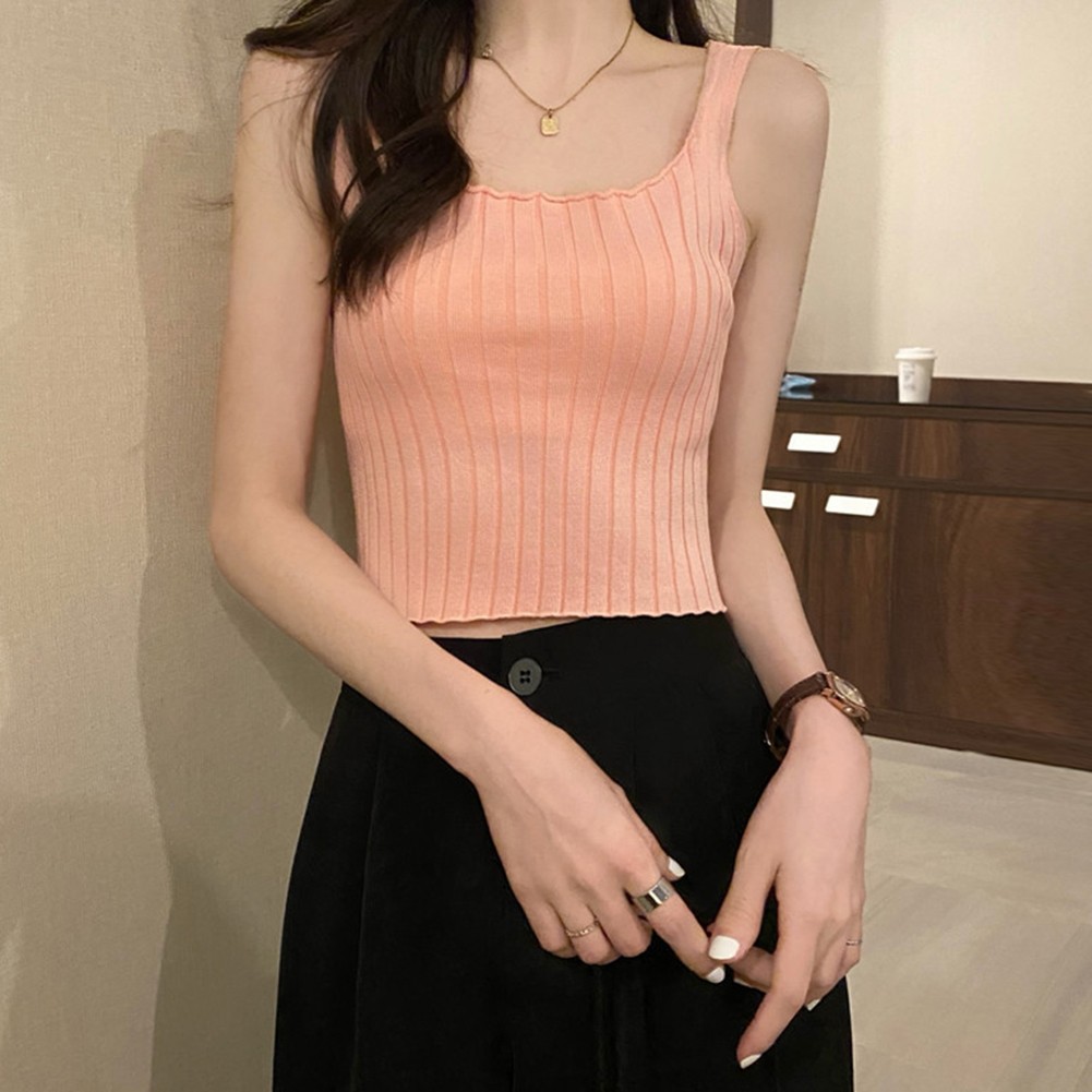 2025 Womens Casual Short Camisole with Fun Curled Navel Baring for Relaxed Days - Picture 19 of 40