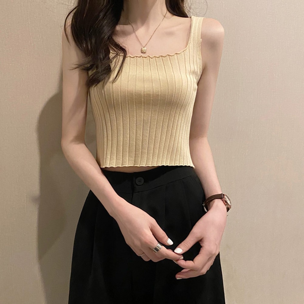 2025 Womens Casual Short Camisole with Fun Curled Navel Baring for Relaxed Days - Picture 34 of 40