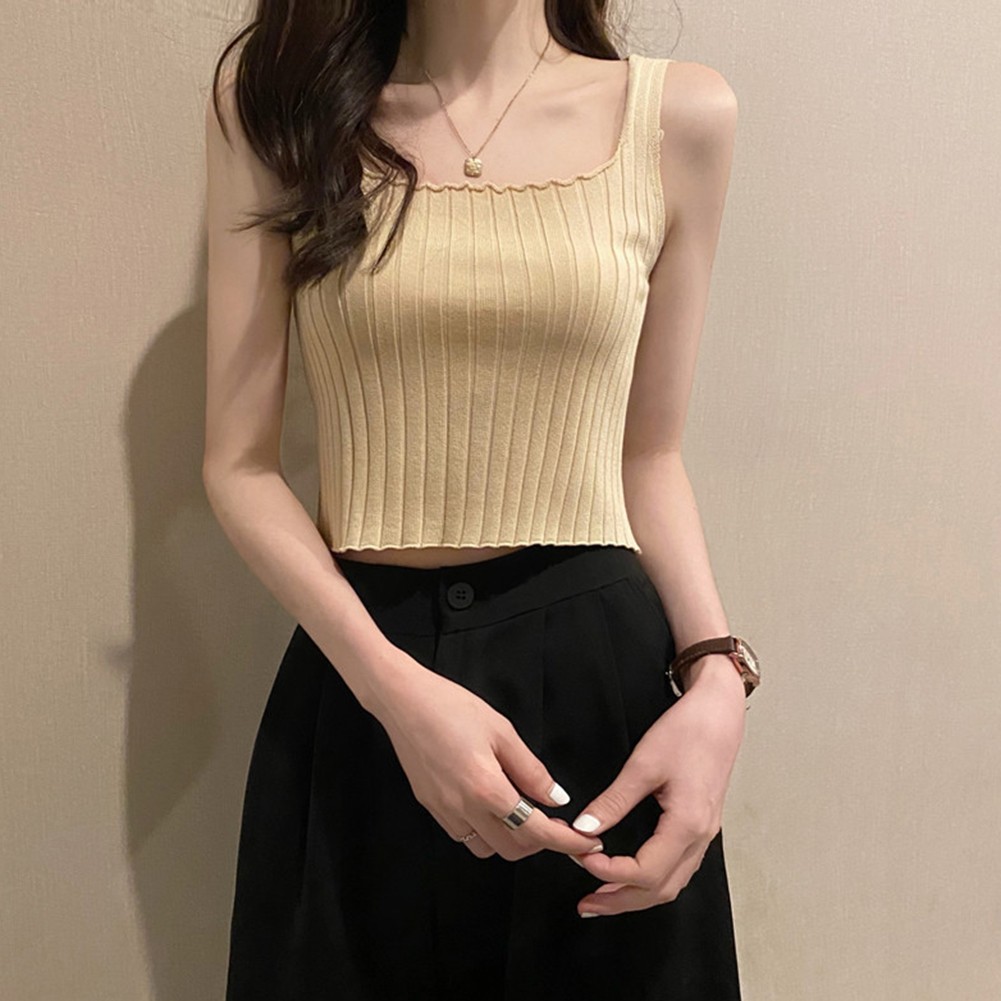 2025 Womens Casual Short Camisole with Fun Curled Navel Baring for Relaxed Days - Picture 35 of 40