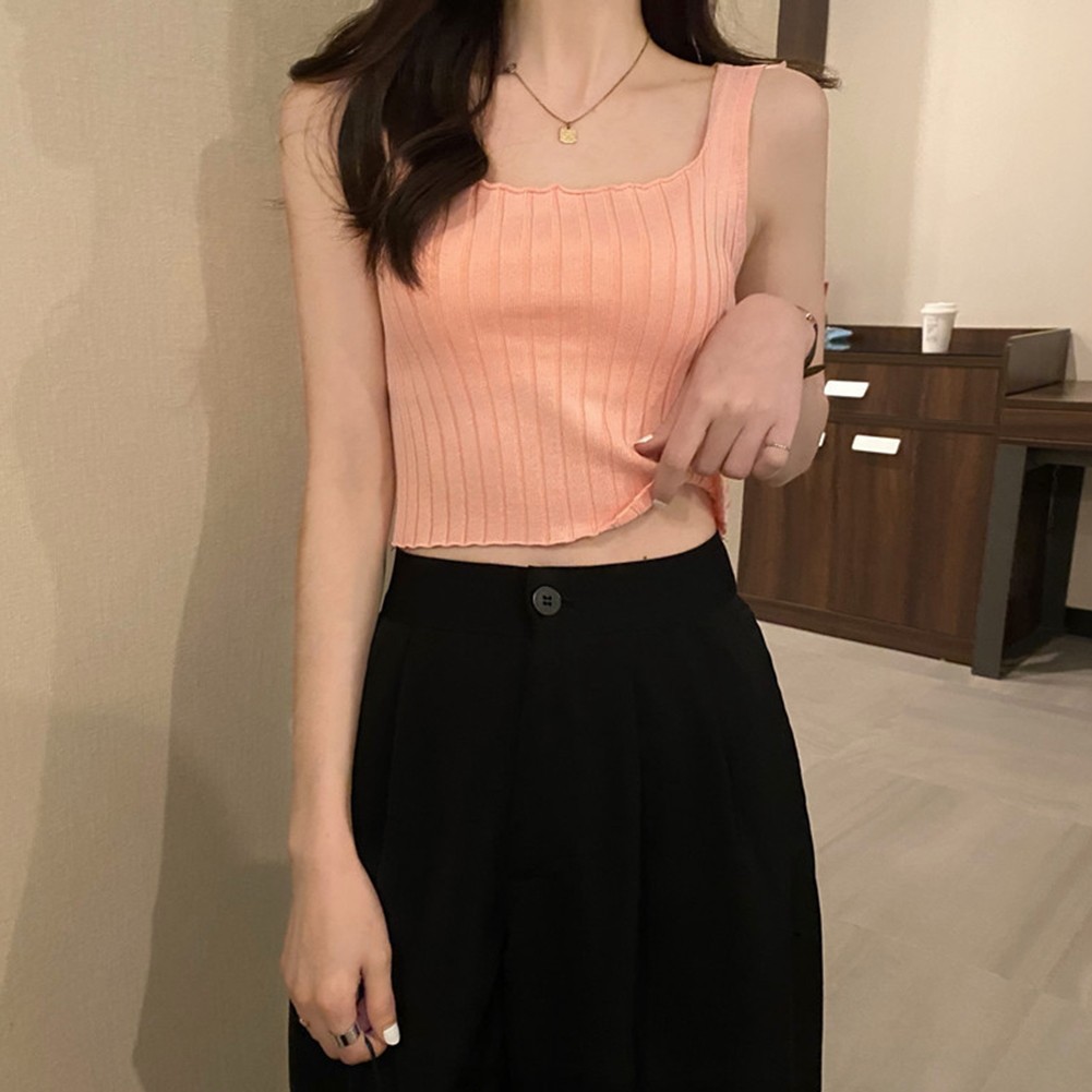 2025 Womens Casual Short Camisole with Fun Curled Navel Baring for Relaxed Days - Picture 21 of 40