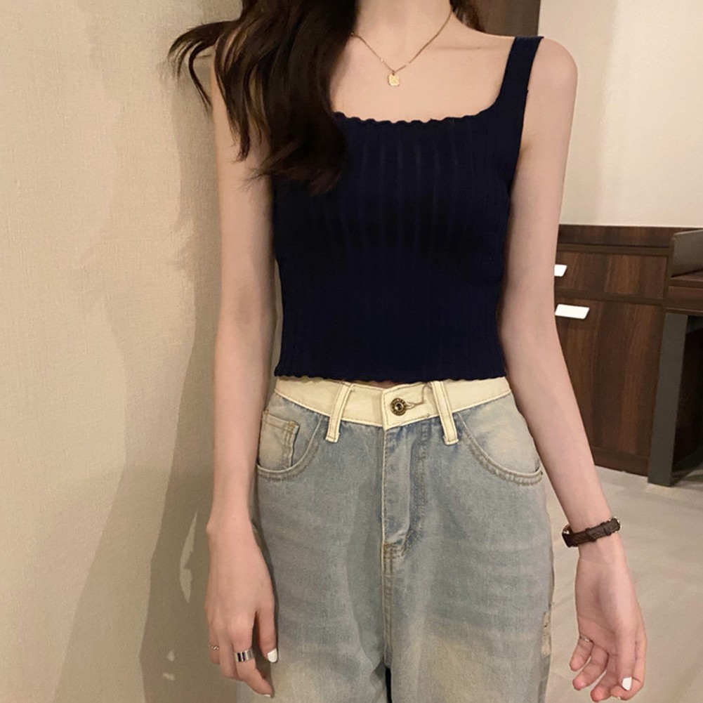 2025 Womens Casual Short Camisole with Fun Curled Navel Baring for Relaxed Days - Picture 40 of 40