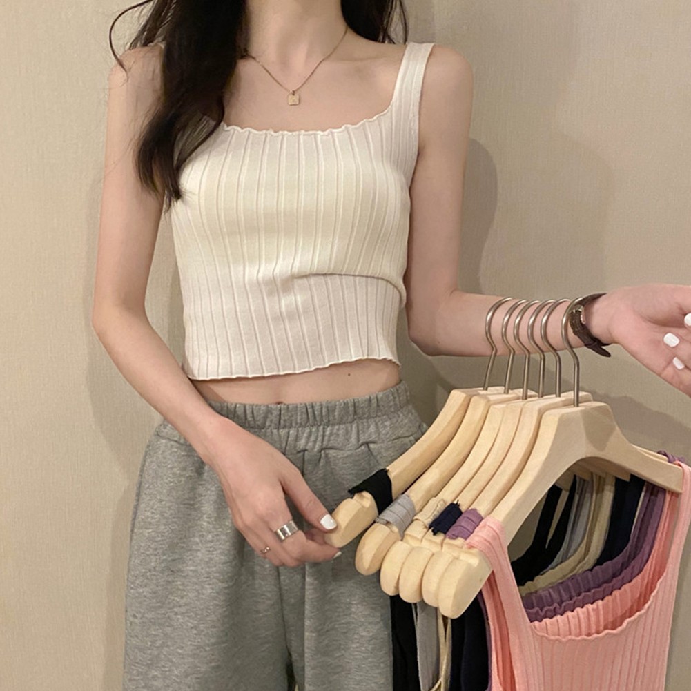 2025 Womens Casual Short Camisole with Fun Curled Navel Baring for Relaxed Days - Picture 3 of 40