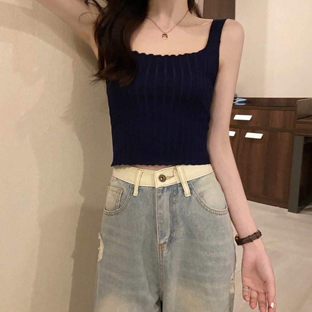 2025 Womens Casual Short Camisole with Fun Curled Navel Baring for Relaxed Days - Picture 39 of 40