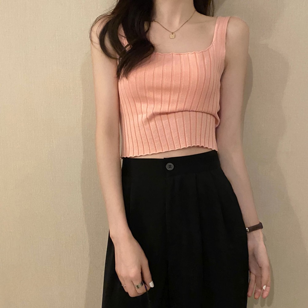2025 Womens Casual Short Camisole with Fun Curled Navel Baring for Relaxed Days - Picture 20 of 40