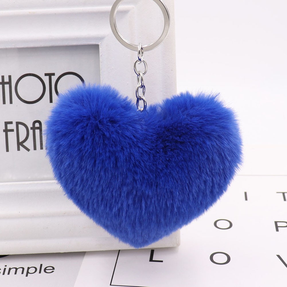 Heart Shaped Hairball Keychain Creative Bag Charm for Keyring Enhancement - Picture 22 of 29