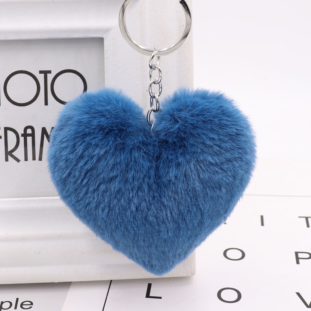 Heart Shaped Hairball Keychain Creative Bag Charm for Keyring Enhancement - Picture 23 of 29