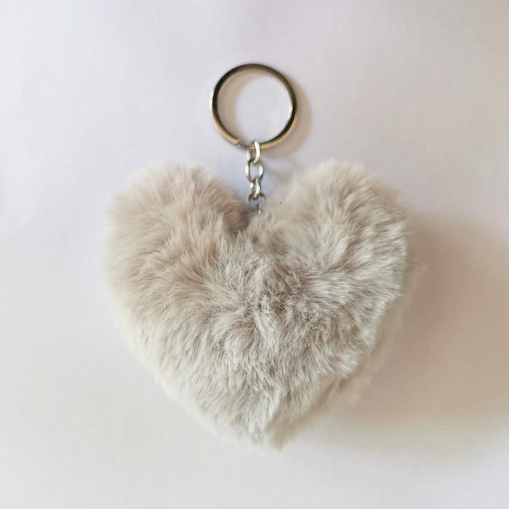 Heart Shaped Hairball Keychain Creative Bag Charm for Keyring Enhancement - Picture 29 of 29