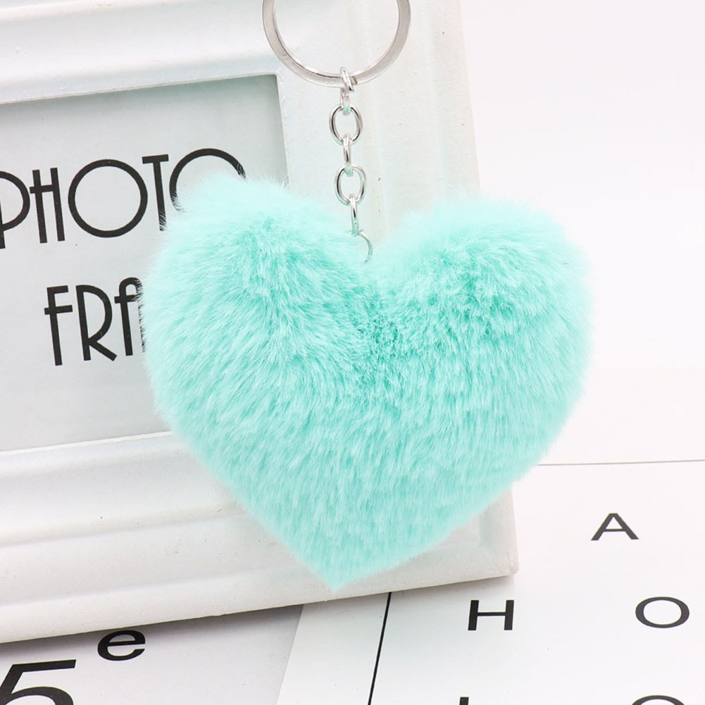 Heart Shaped Hairball Keychain Creative Bag Charm for Keyring Enhancement - Picture 21 of 29