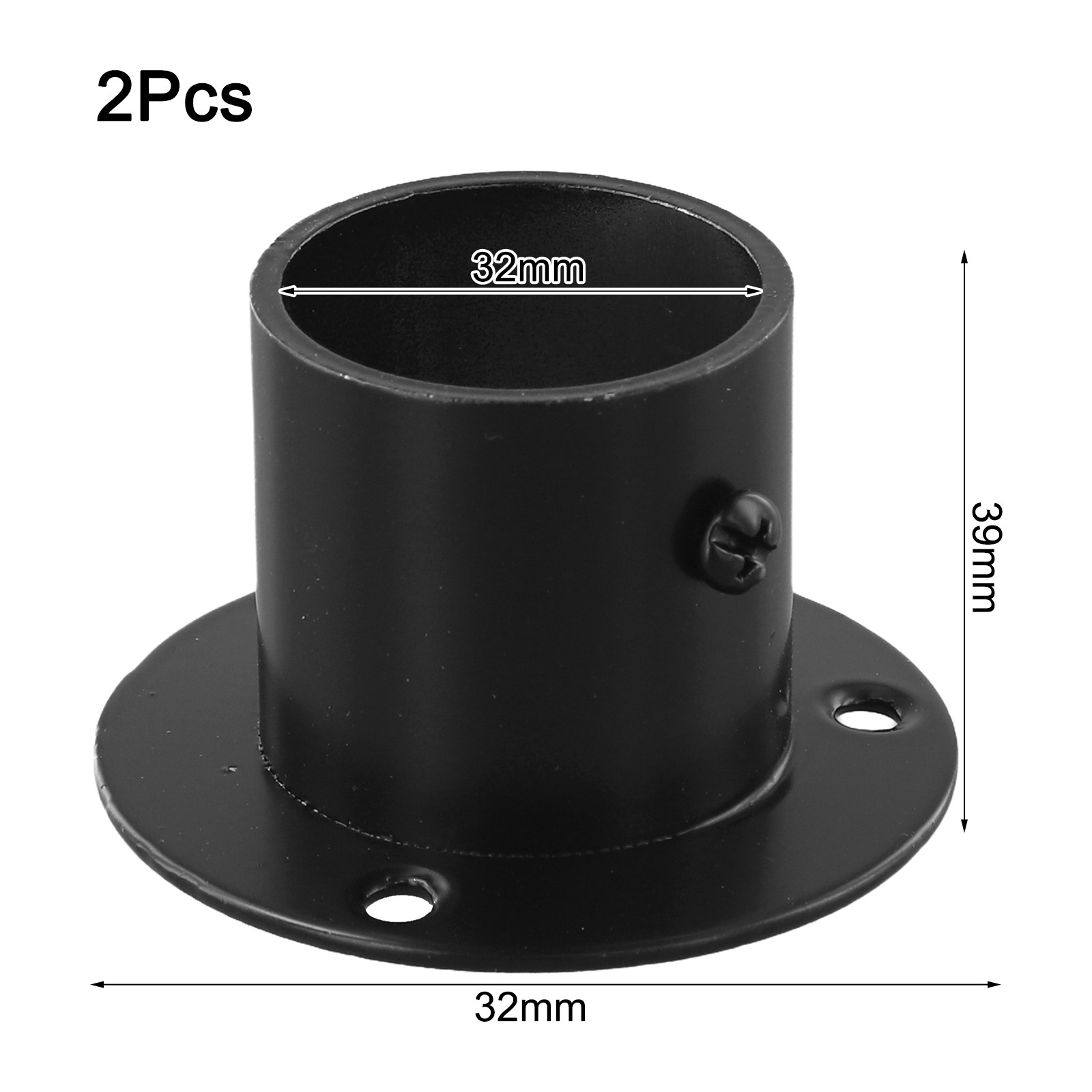 Heavy Duty Stainless Steel Wardrobe Bracket with Flange Set of 2 (Black) - Picture 64 of 67