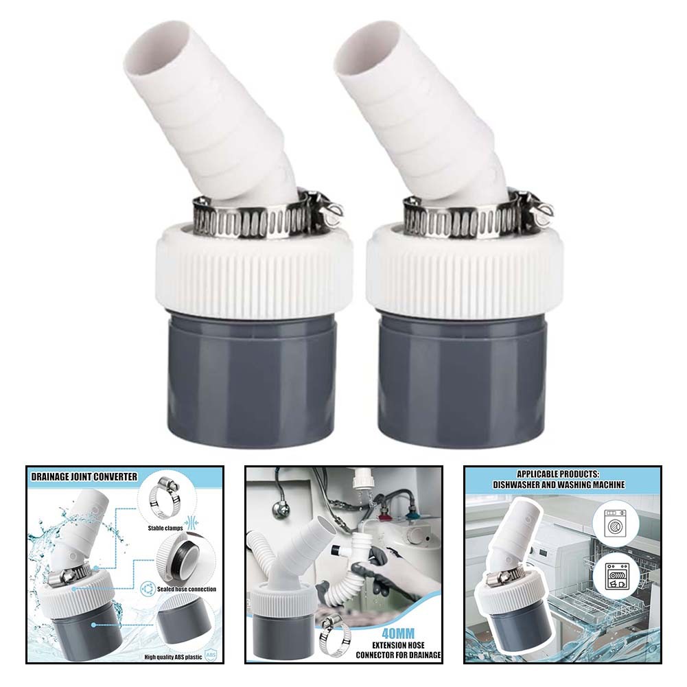 2Pcs Washing Machine Drain Adapter with PVC Construction for Long Lasting Use