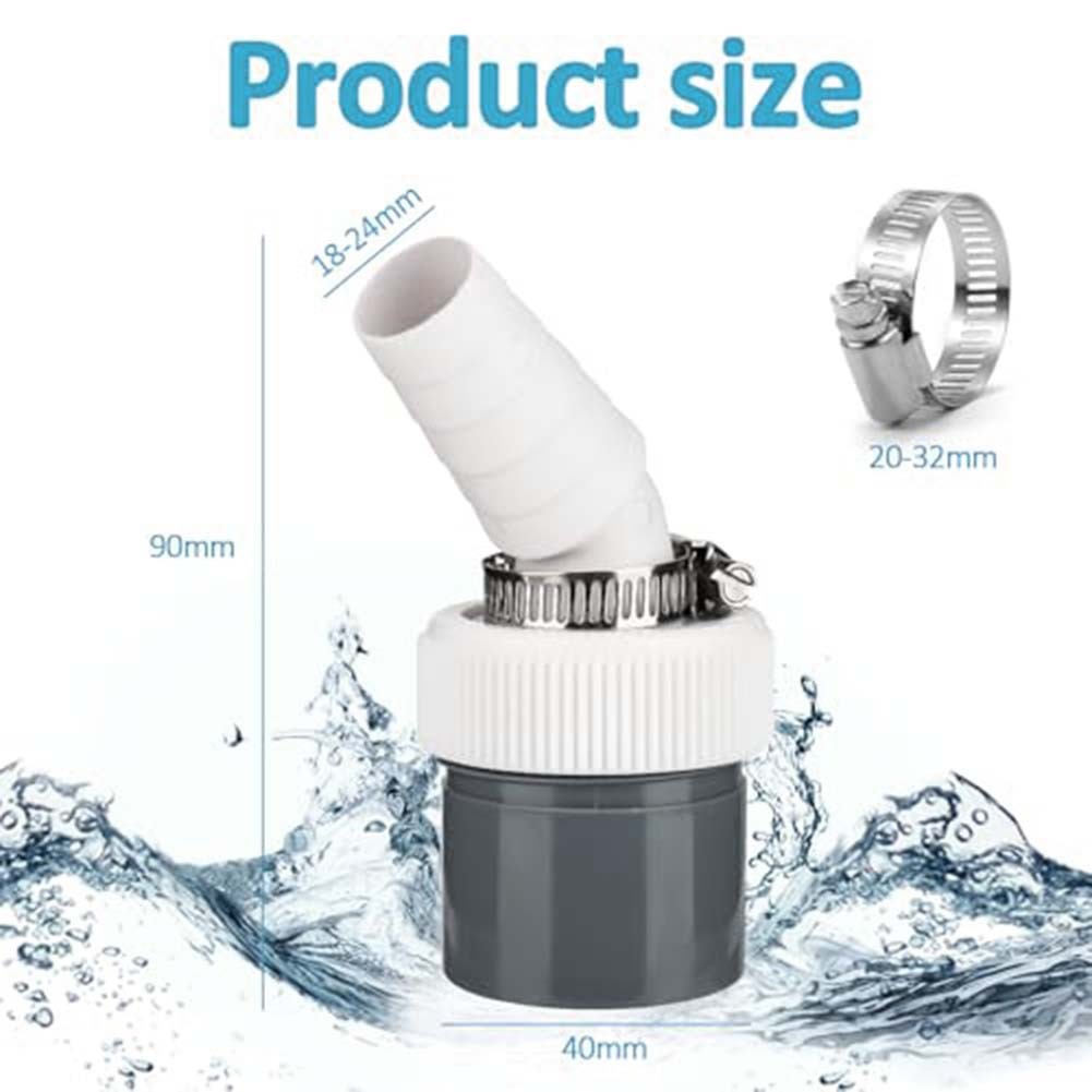 Honseadek Ablaufadapter Für Waschmaschine & Geschirrspüler - 18-24mm Auf 40mm Mit Dichtungen