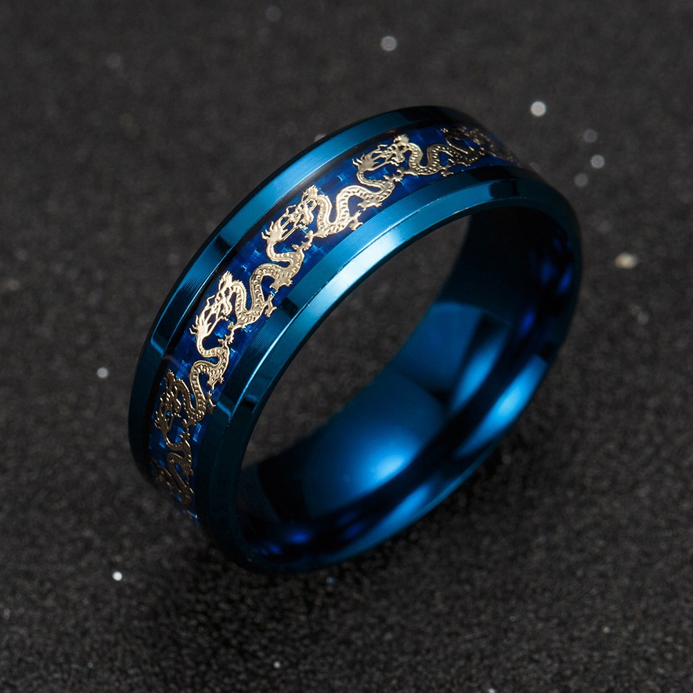 Stylish Chinese Loong Ring in TI Material Ideal for Weddings and Banquets
