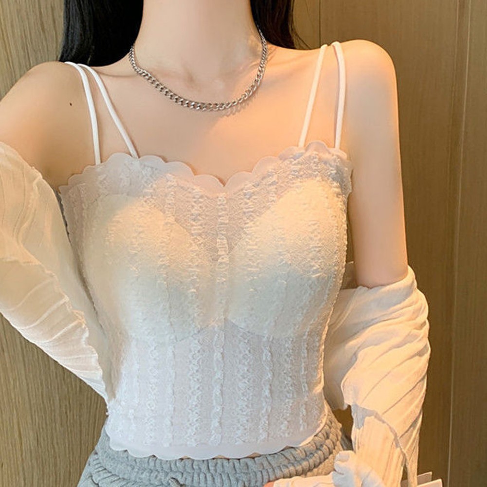 Lightweight Lace Camisole for Women with Chest Pad for Home and Holiday - Picture 13 of 38