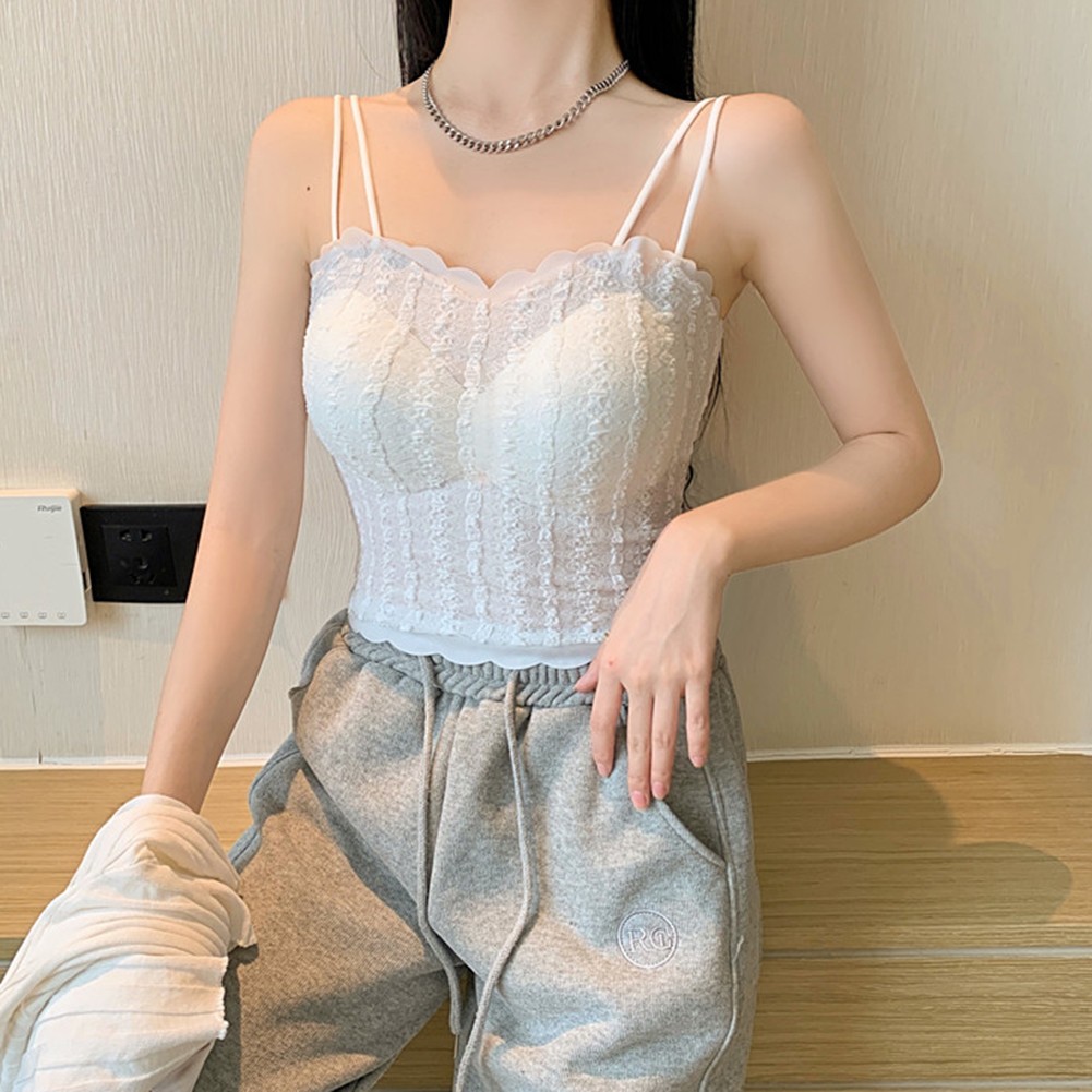 Lightweight Lace Camisole for Women with Chest Pad for Home and Holiday - Picture 15 of 38