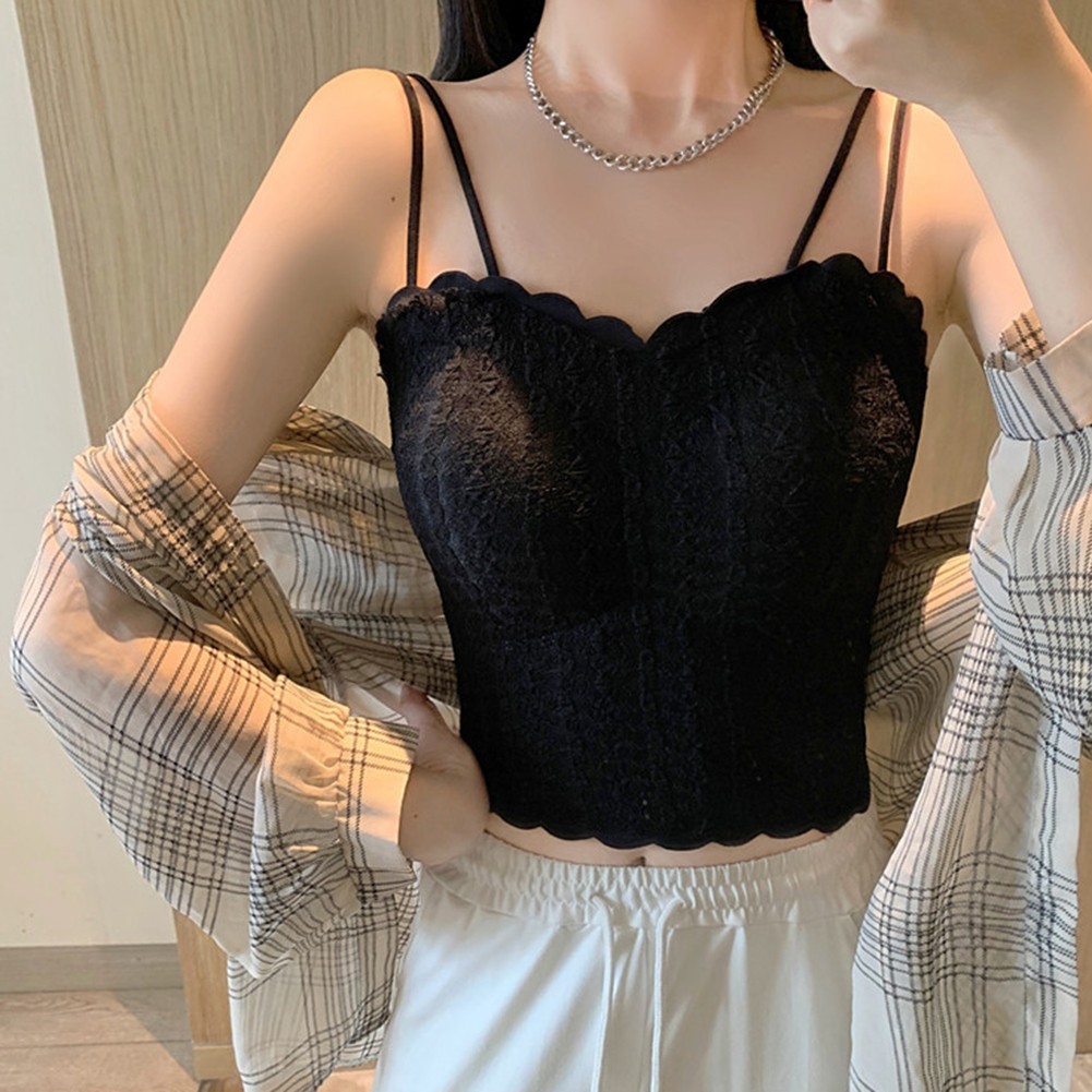 Lightweight Lace Camisole for Women with Chest Pad for Home and Holiday - Picture 25 of 38