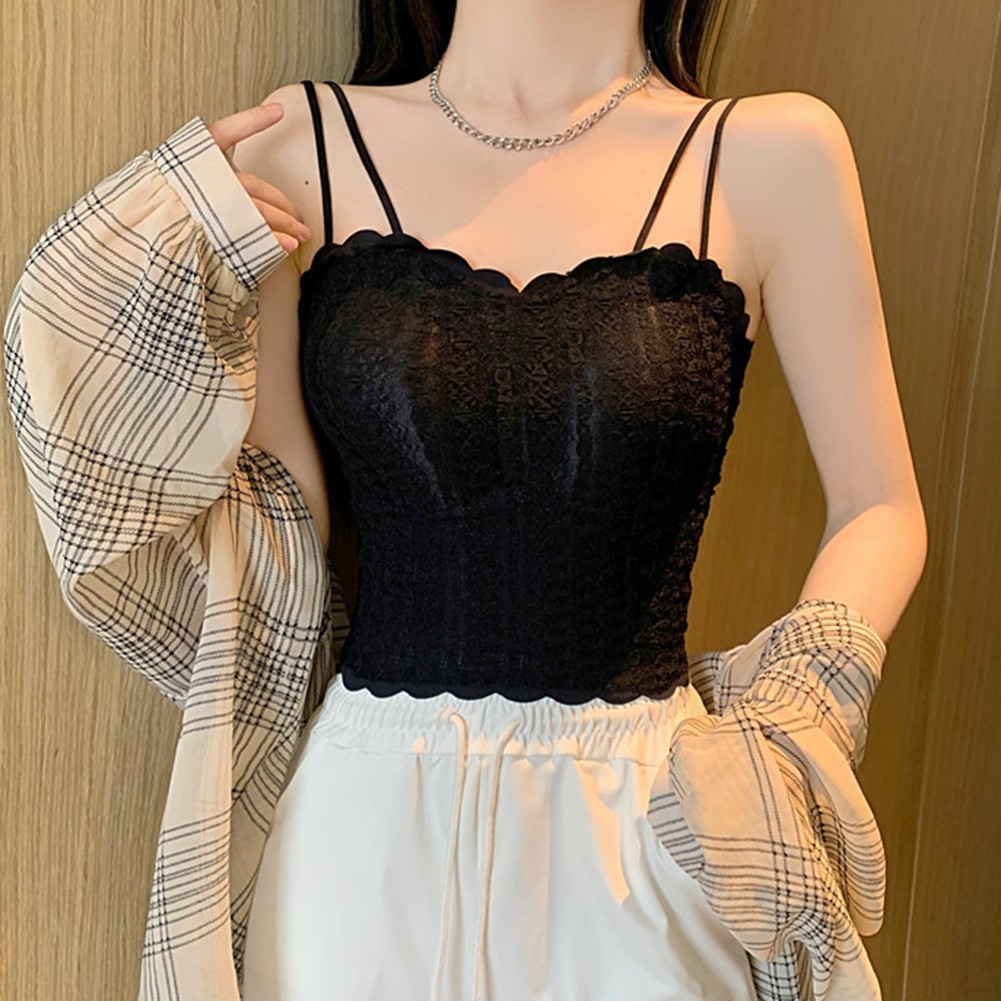 Lightweight Lace Camisole for Women with Chest Pad for Home and Holiday - Picture 21 of 38