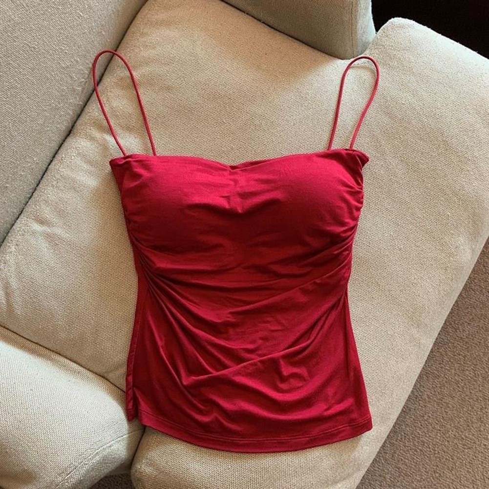 Einfarbiges plissiertes rückenfreies Top für Damen ideal für Sommeraktivität - Picture 14 of 17