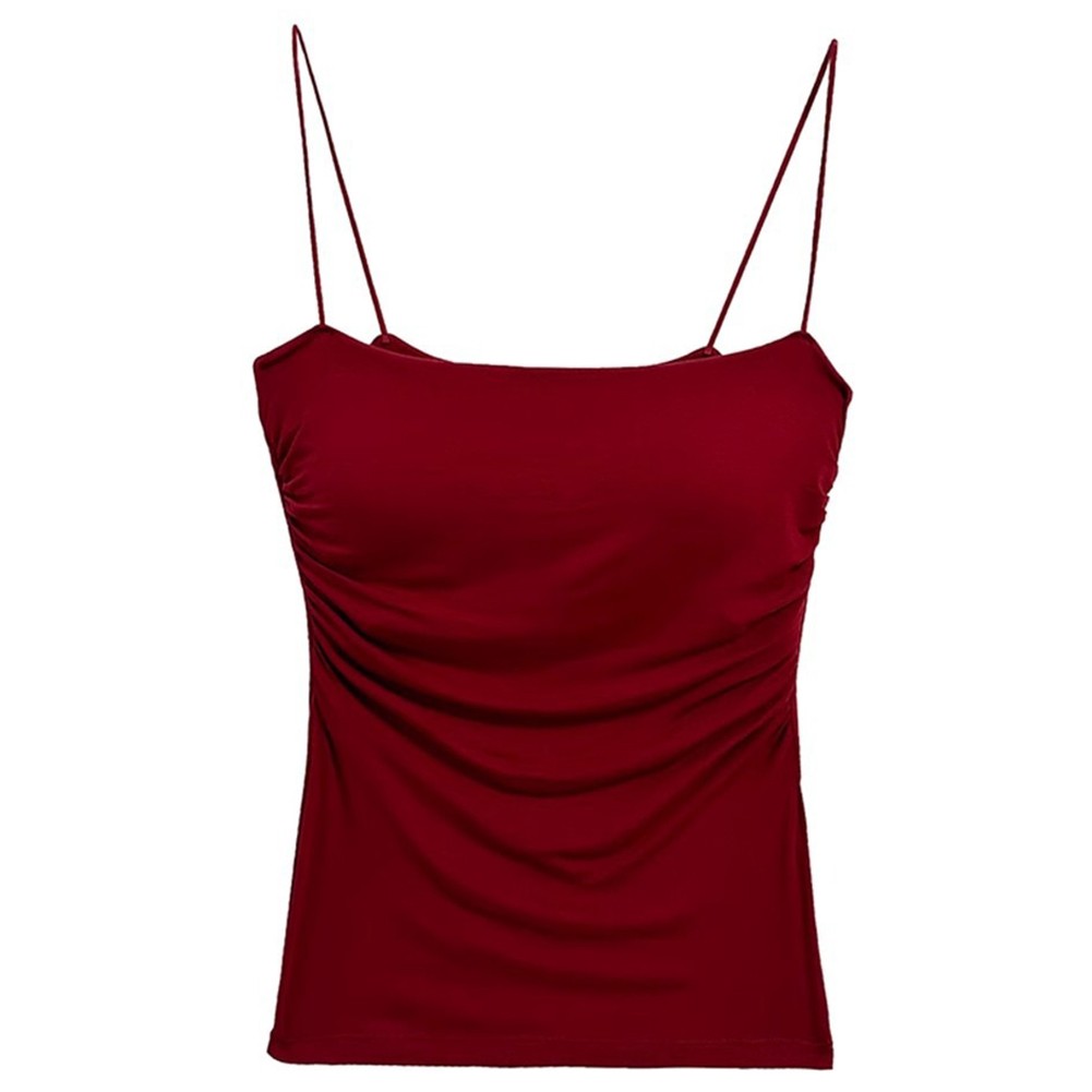 Einfarbiges plissiertes rückenfreies Top für Damen ideal für Sommeraktivität - Picture 13 of 17