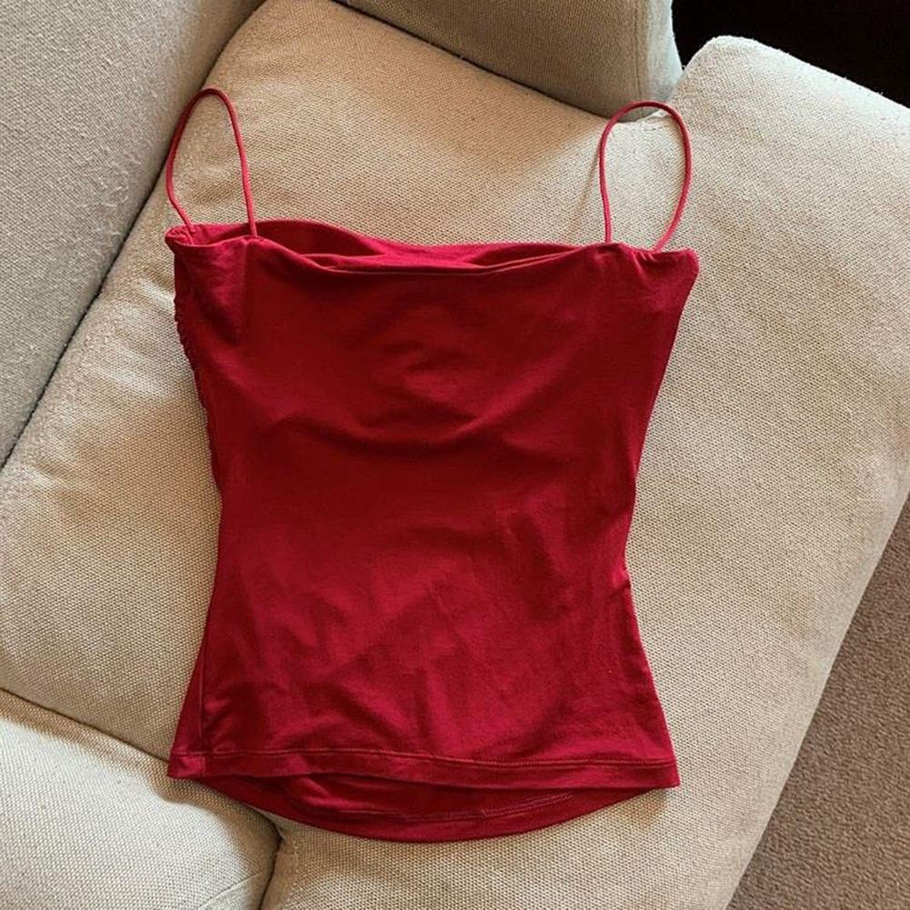Einfarbiges plissiertes rückenfreies Top für Damen ideal für Sommeraktivität - Picture 17 of 17