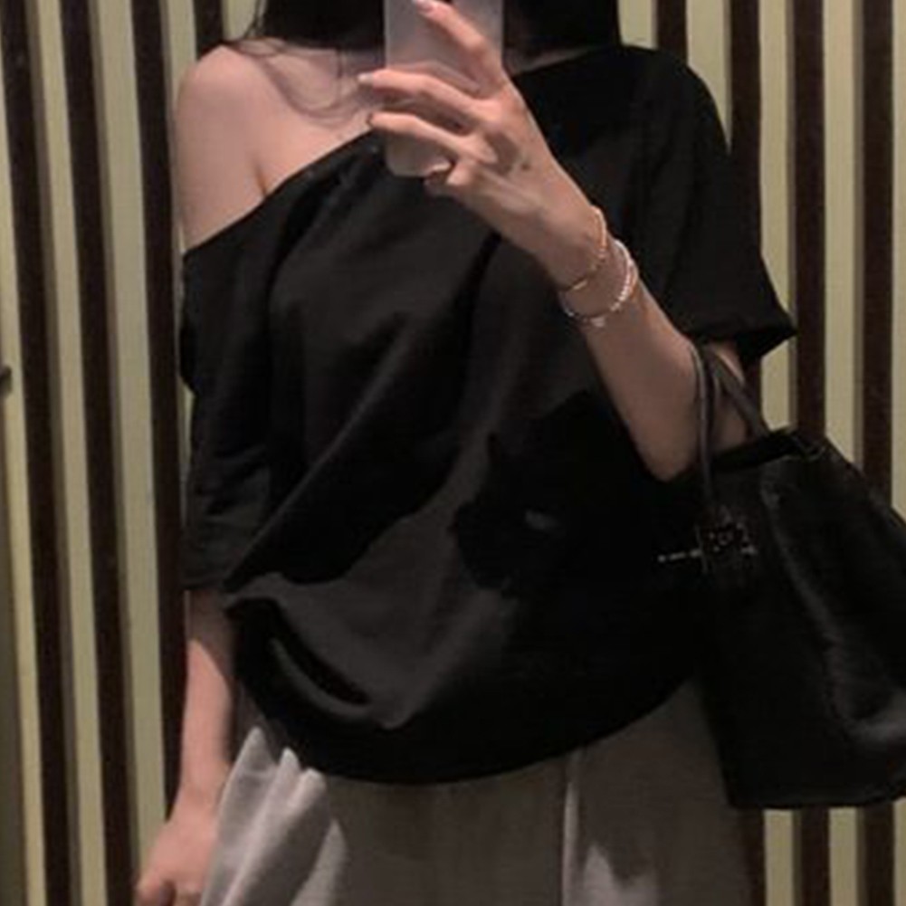 Cool Women Summer Off Shoulder Short Sleeve T Shirts for Casual Dressing - Picture 28 of 35