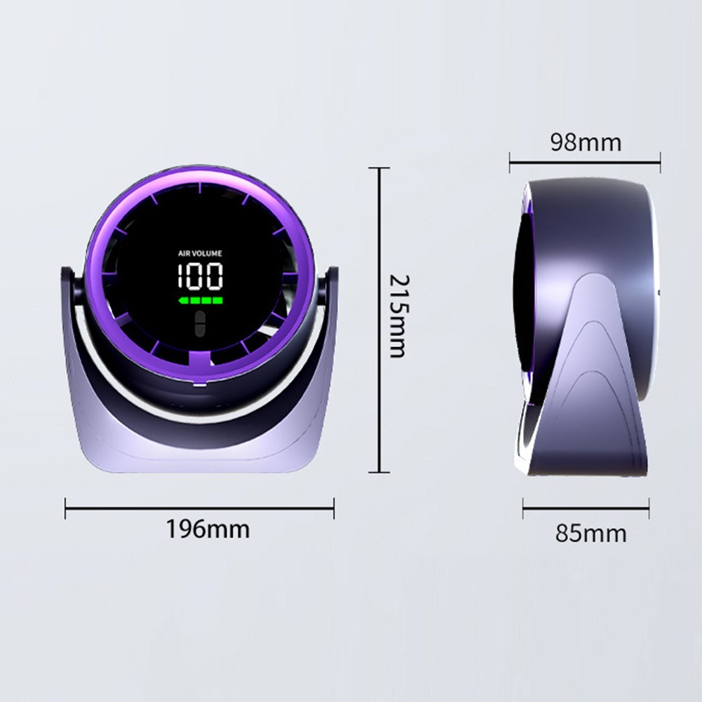 Ventilador giratorio 360 grados con carga USB y rendimiento silencioso para cualquier espacio - Imagen 7 de 29