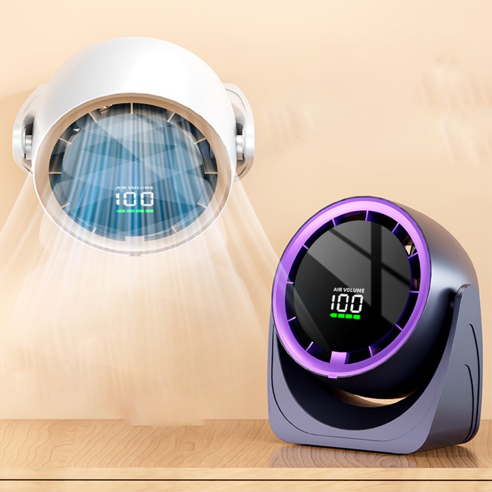 Ventilador giratorio 360 grados con carga USB y rendimiento silencioso para cualquier espacio - Imagen 2 de 29