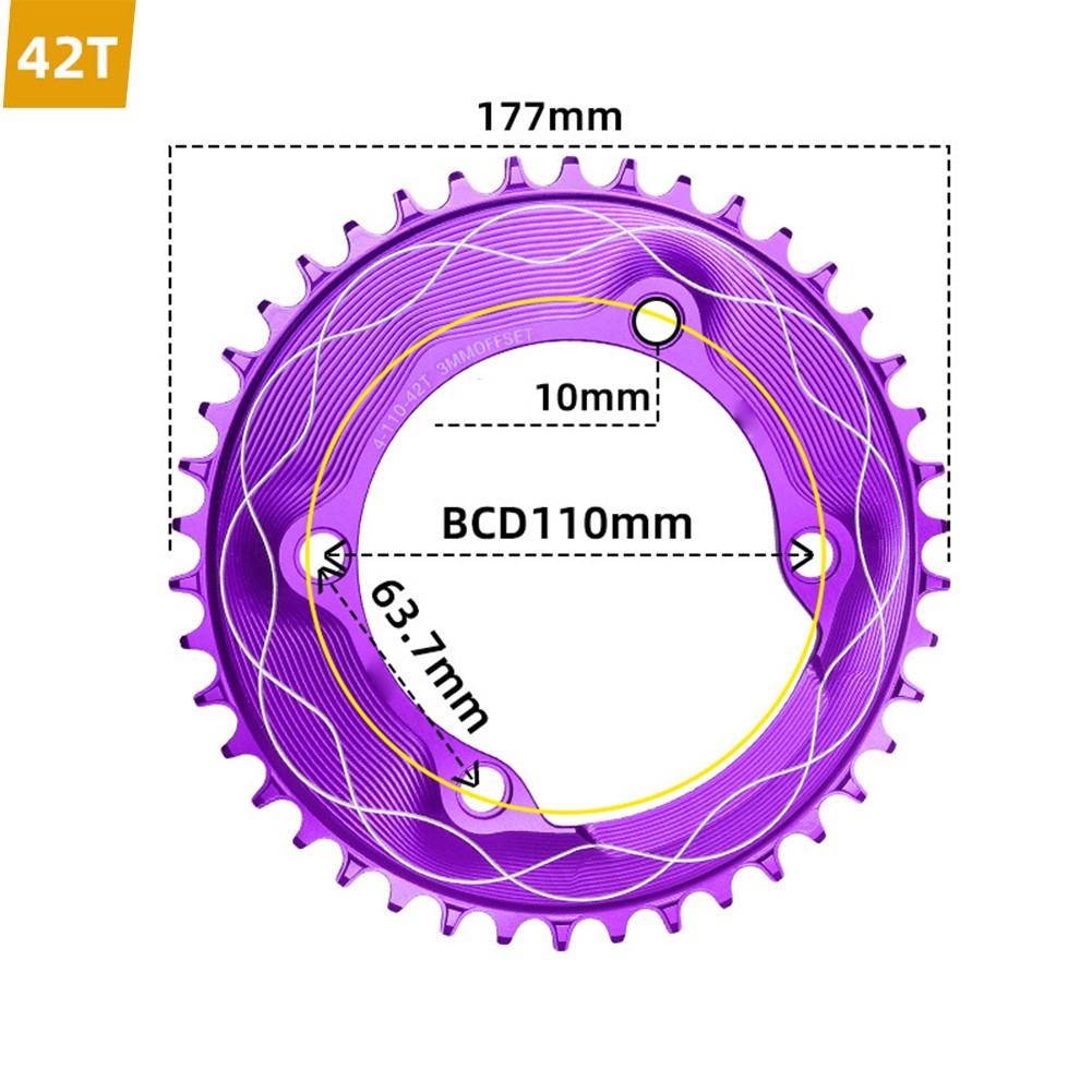 Couronne Vélo Route Aluminium 110mm BCD - Compatible 34T 50T - 5 Bras 8-11 Vitesses - Neuve