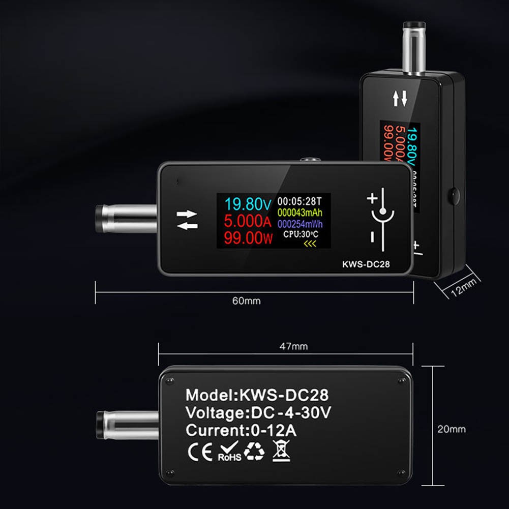 User Friendly KWS DC28 Digital Display Power Meter for DC Voltage and Current
