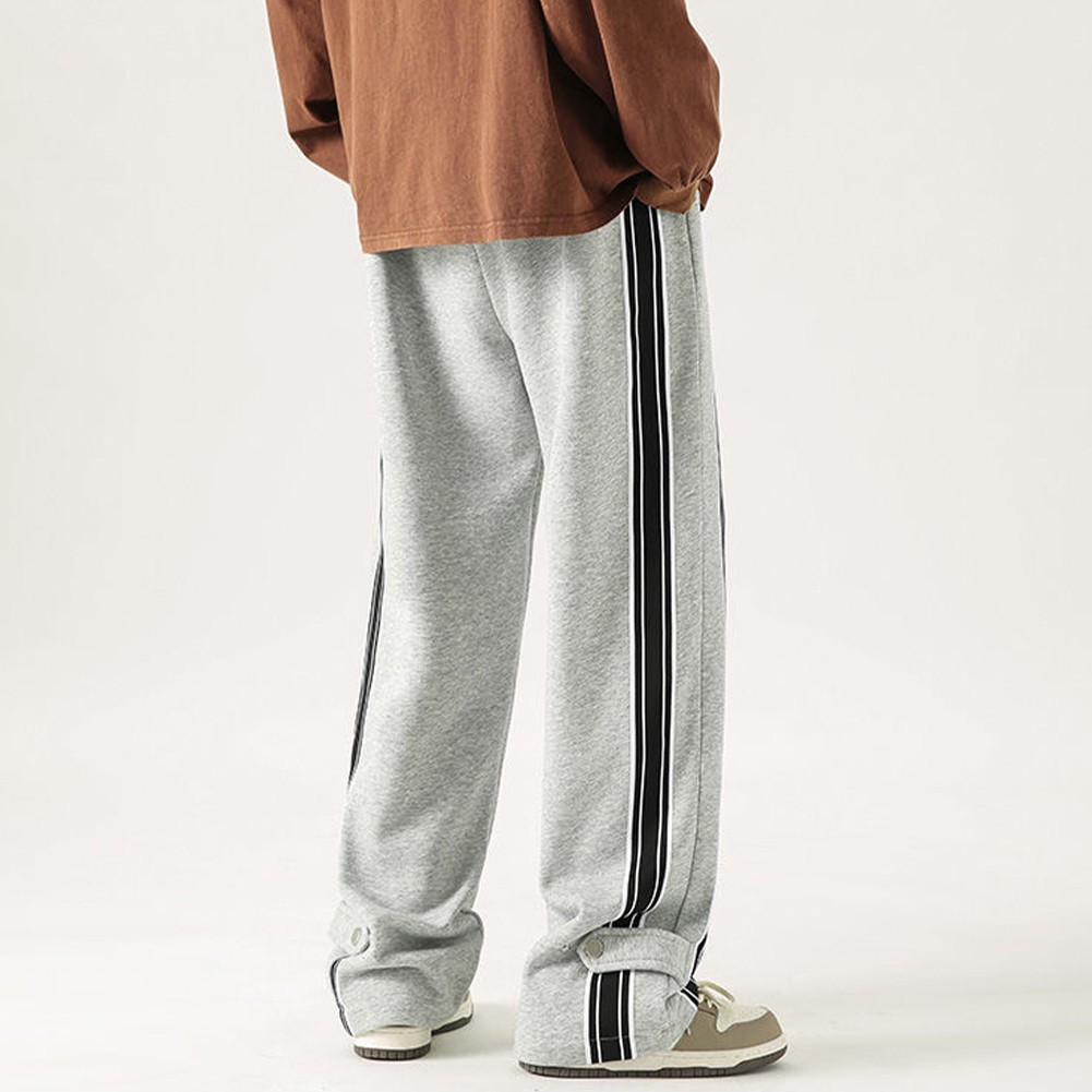 Men's All Season Jogger Trousers with Elastic Waist and Striped Pattern - Picture 27 of 28