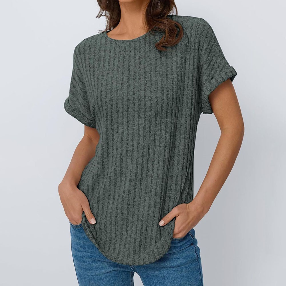 Effortless Style Women's Casual Tunic Tops Short Sleeve Blouses for Women - Picture 13 of 27