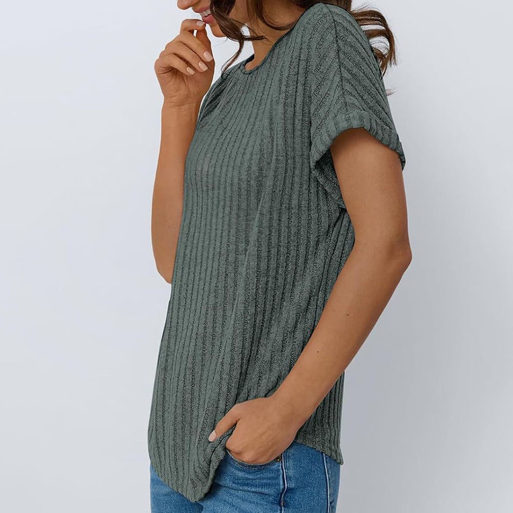 Effortless Style Women's Casual Tunic Tops Short Sleeve Blouses for Women - Picture 14 of 27