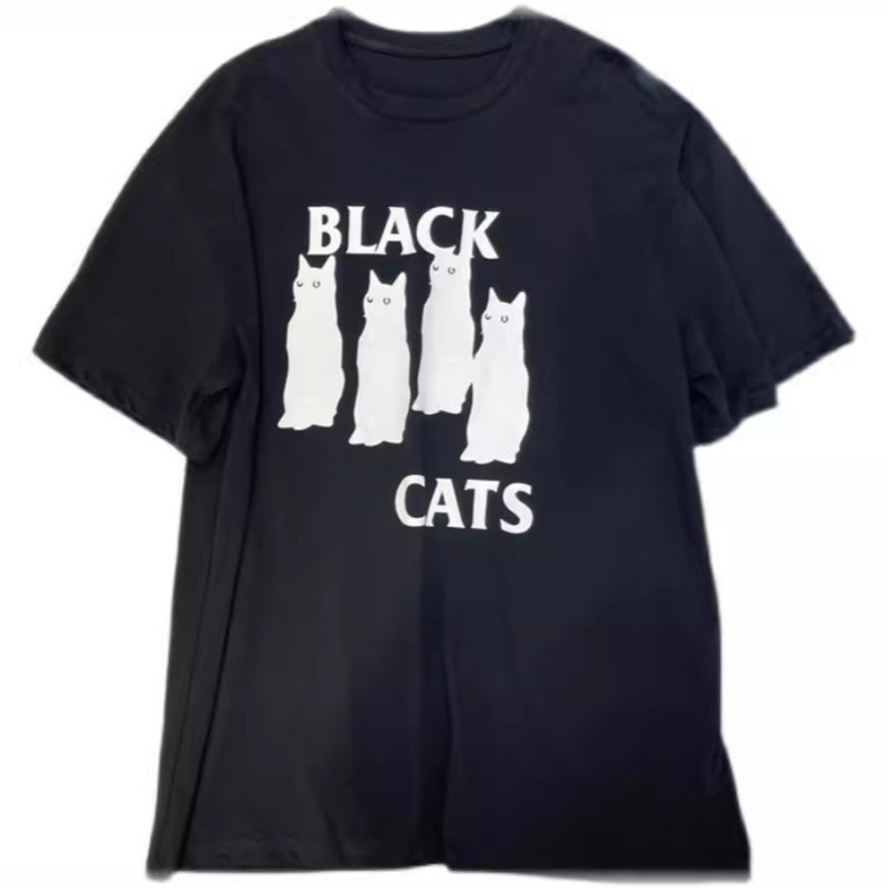 Everyday Women T Shirts with Cute Kitty Print and Short Sleeves for Summer - Picture 15 of 30