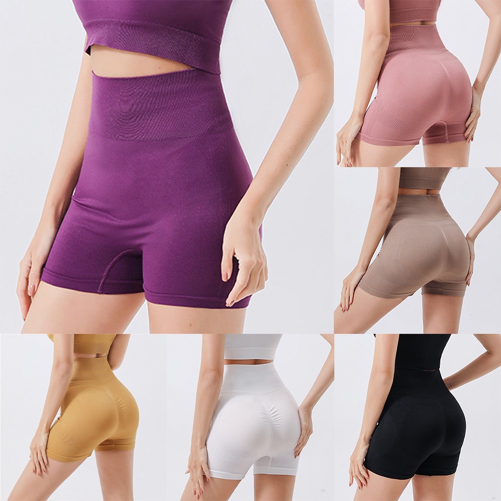 Stylish Women's High Waist Slim Fit Yoga Shorts for Active Summer Lifestyle - Picture 5 of 27