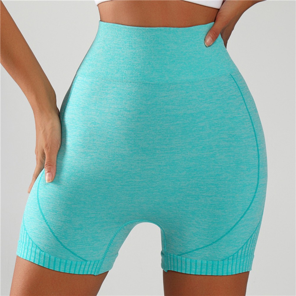 Fashionable Women's High Waist Seamless Fitness Shorts for Outdoor Use - Picture 16 of 30