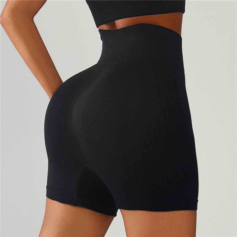 Fashionable Women's High Waist Seamless Fitness Shorts for Outdoor Use - Picture 6 of 30