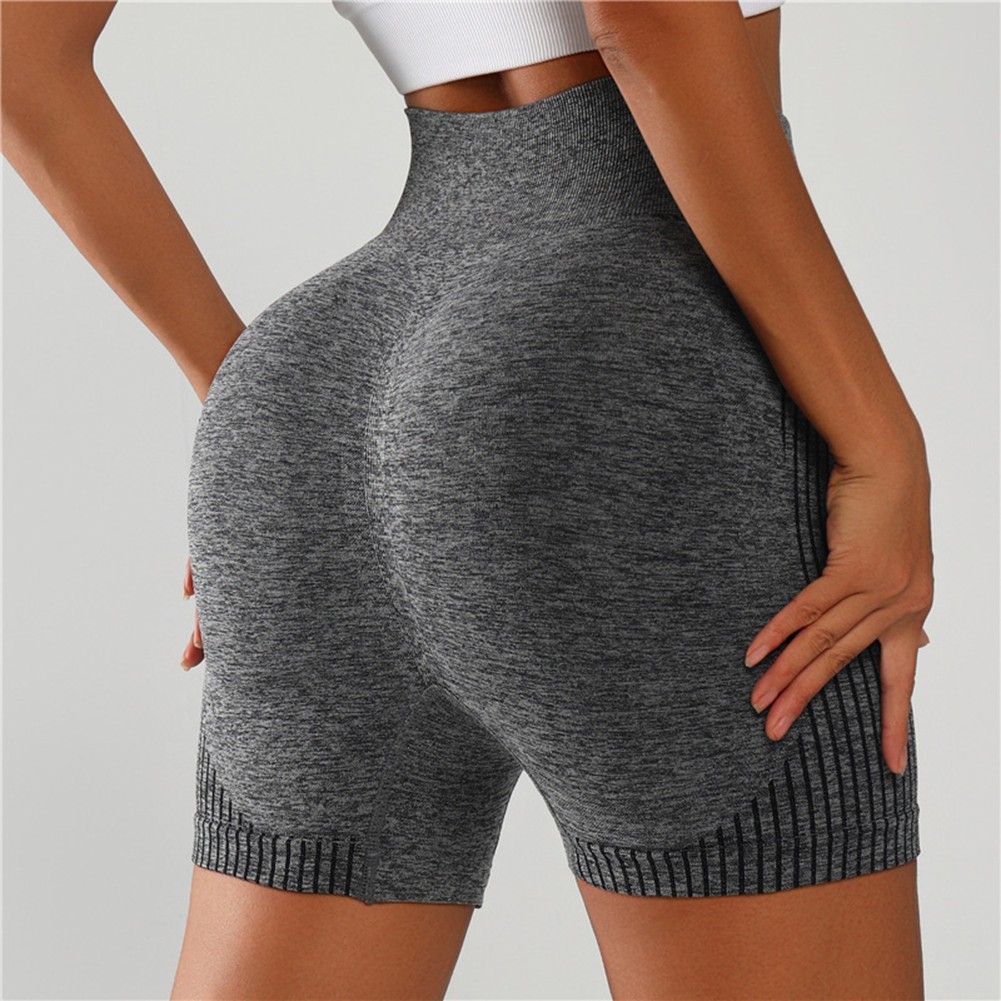 Fashionable Women's High Waist Seamless Fitness Shorts for Outdoor Use - Picture 2 of 30