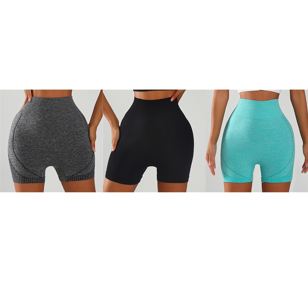 Fashionable Women's High Waist Seamless Fitness Shorts for Outdoor Use - Picture 5 of 30