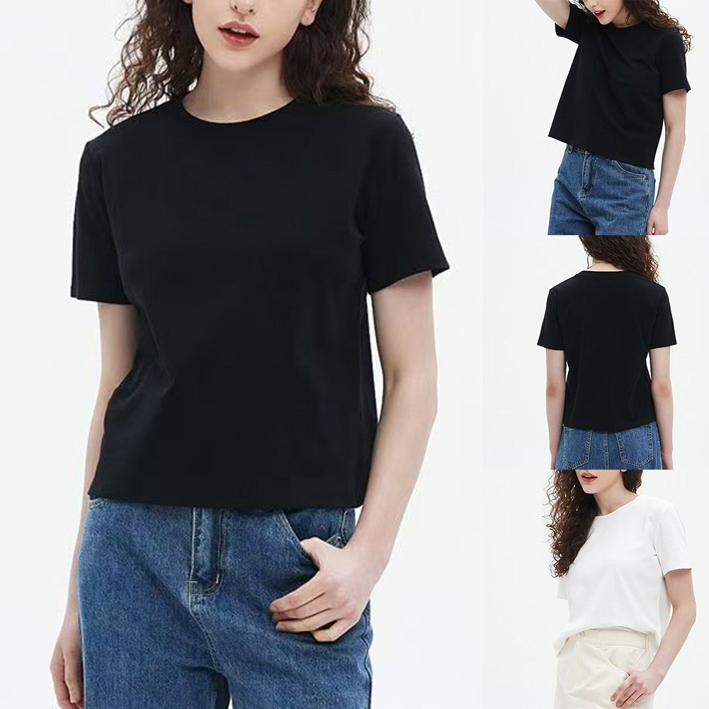 T Shirt Damen Unifarben