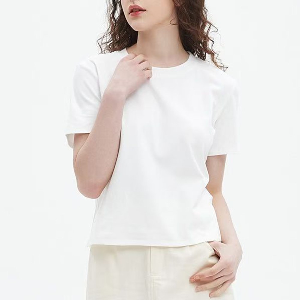 Comfortable Womens T Shirt with Short Sleeves in Solid Color for Casual Styles - Picture 14 of 28