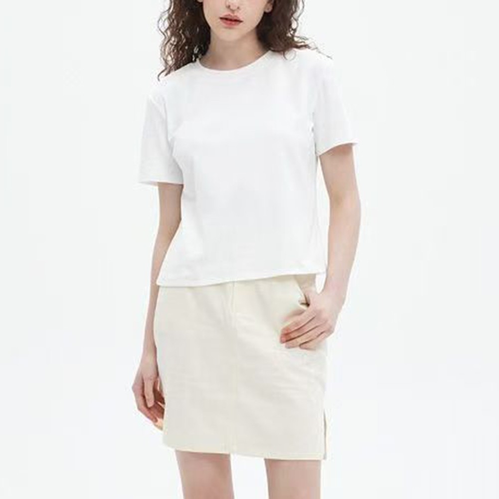 Comfortable Womens T Shirt with Short Sleeves in Solid Color for Casual Styles - Picture 13 of 28