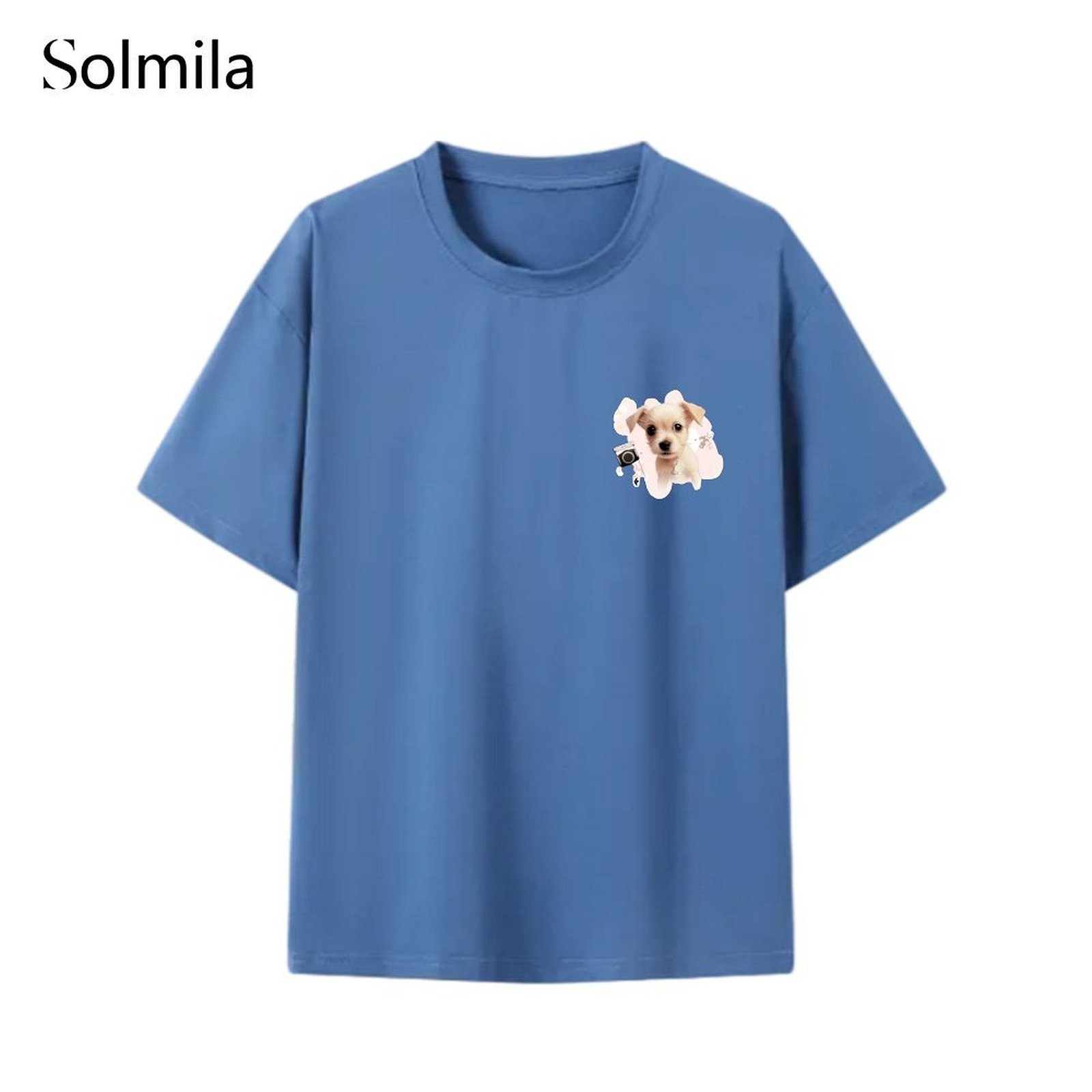 Vacation Outfit Summer Dog Print Shirt Casual Slim Fit Daily Casual Top - Picture 12 of 12