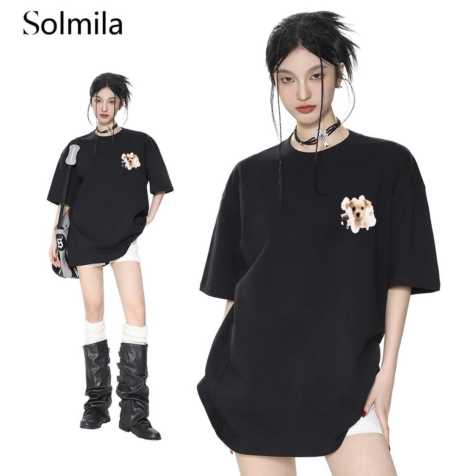 Vacation Outfit Summer Dog Print Shirt Casual Slim Fit Daily Casual Top - Picture 11 of 12