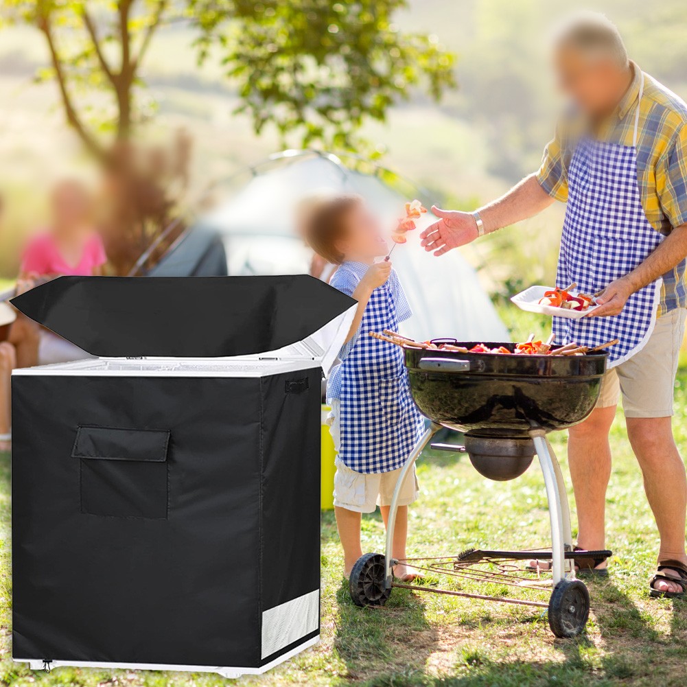Waterproof 210D Cover for 3 5 Cubic Chest Refrigerator with Adjustable Straps - Picture 18 of 20