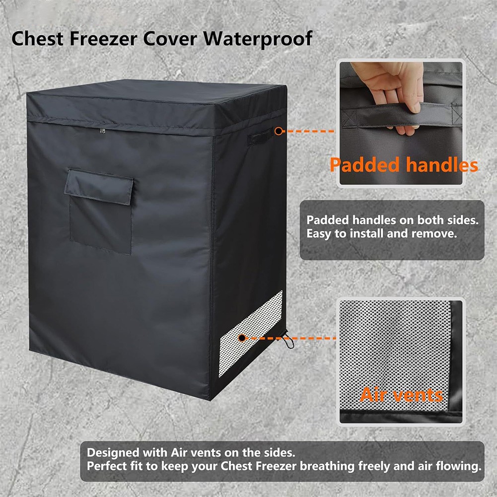 Waterproof 210D Cover for 3 5 Cubic Chest Refrigerator with Adjustable Straps - Picture 16 of 20