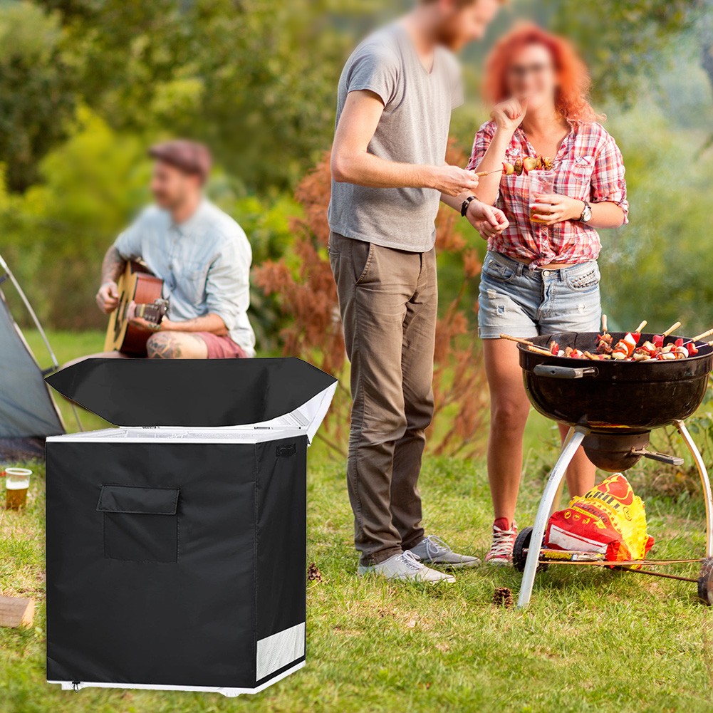 Waterproof 210D Cover for 3 5 Cubic Chest Refrigerator with Adjustable Straps - Picture 17 of 20