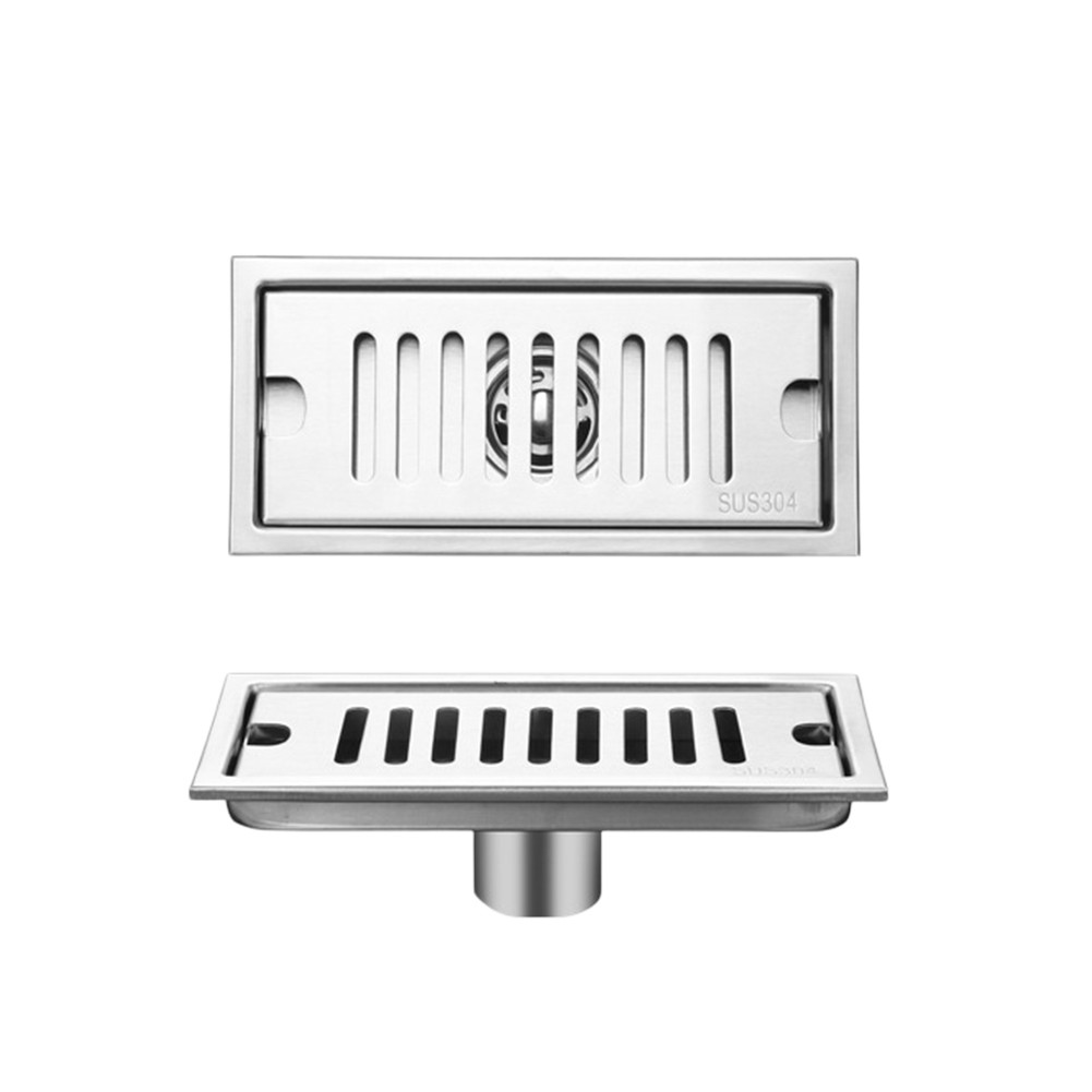 Rectangular Floor Drain with Sleek Design and Double Filtration System